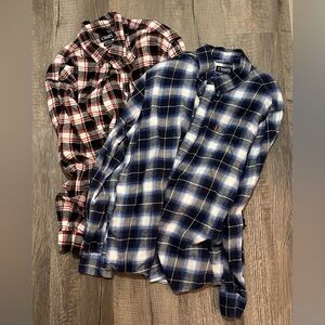 Two CHAPS Men's Long Sleeves Plaid Shirts - XXL